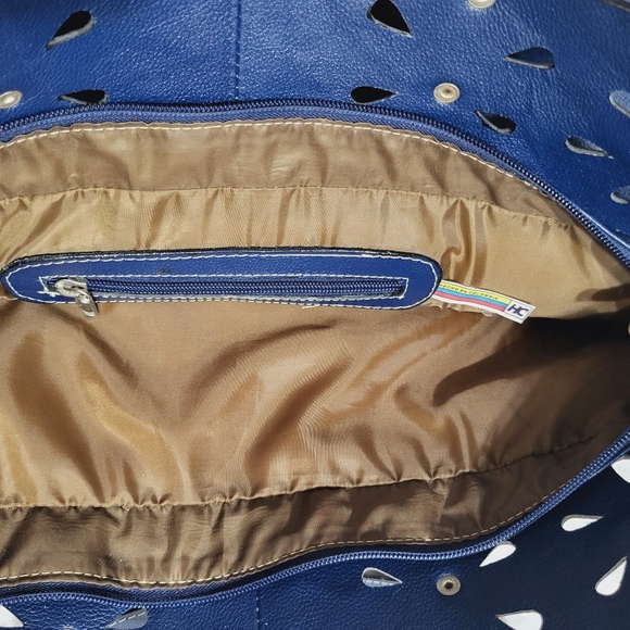 Artisan Made Colombian Embossed Leather Tote Bag - Multicolor- Butterfly Floral - Picture 9 of 11